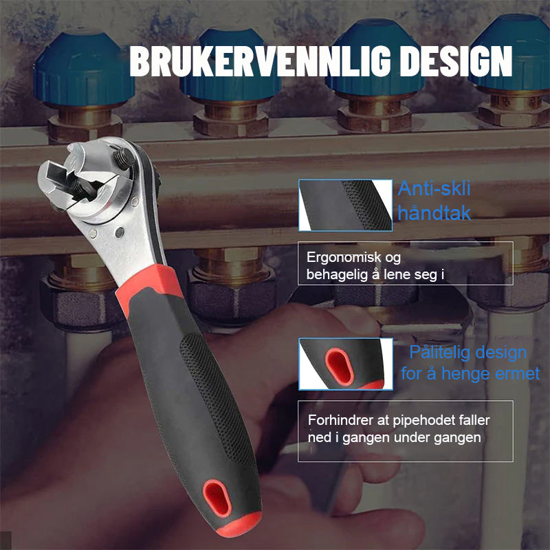 Justerbar skrallenøkkel/Adjustable ratchet wrench