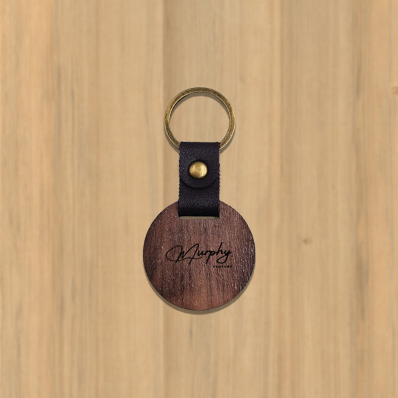 Wooden Leather Key Pendant
