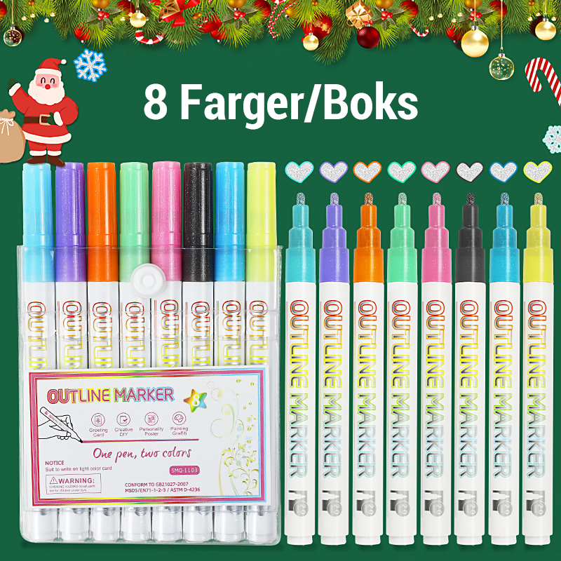 DIY fluoreszierender Doppellinien-Konturstift/highlighter color double line