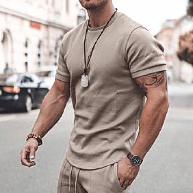 Men's Summer Short Sleeve Shorts Set