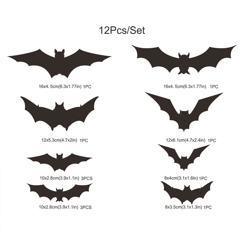 Halloween 3D Bat Decoration Wall（12pcs）