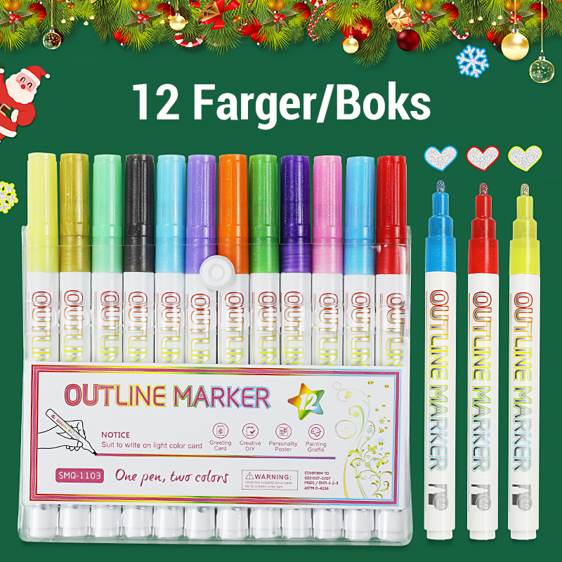 DIY fluoreszierender Doppellinien-Konturstift/highlighter color double line