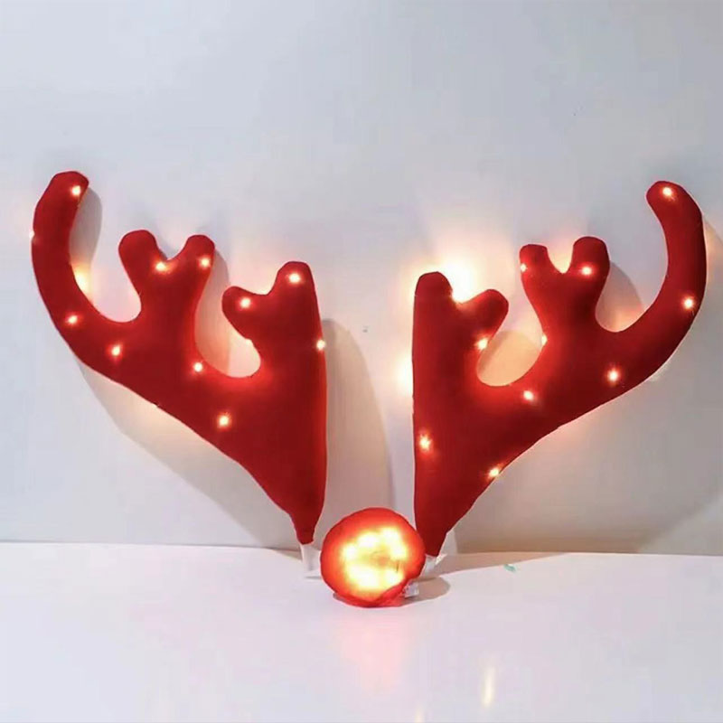 Weihnachtsautogeweih leuchtende Dekoration/Christmas car antlers glowing decoration