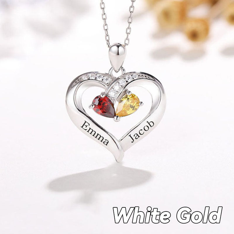 Christmas/Valentine's Day/Anniversary Gift Forever Love Birthstone & Diamond Heart Necklace