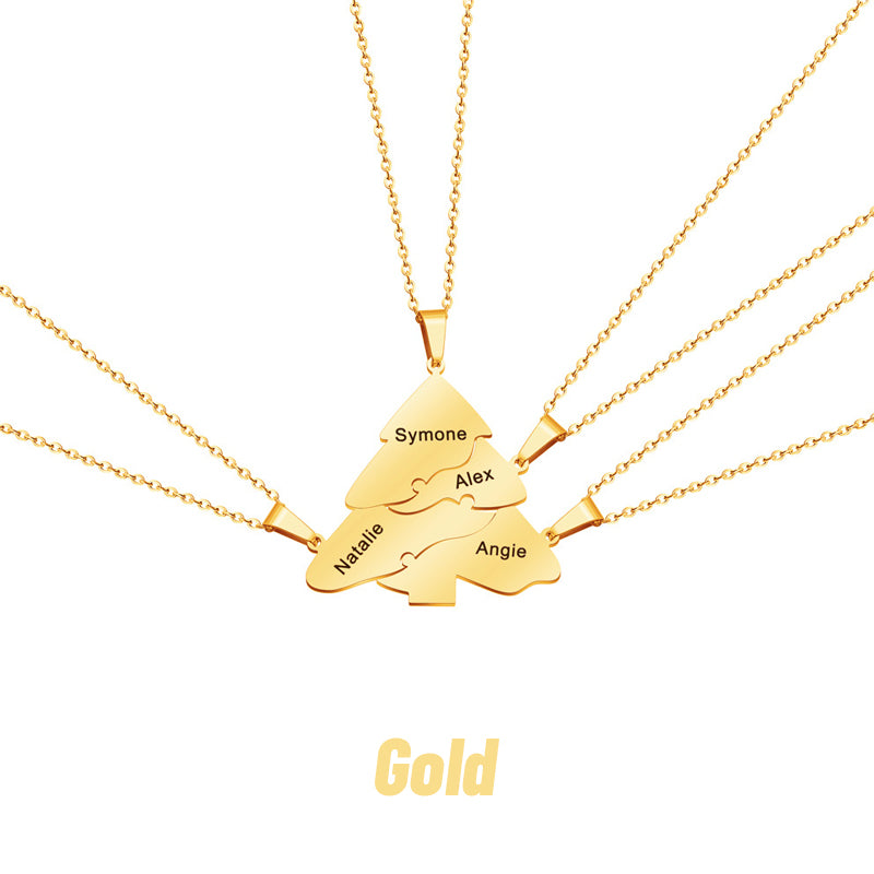 Engraved name clavicle chain personalized Christmas gift