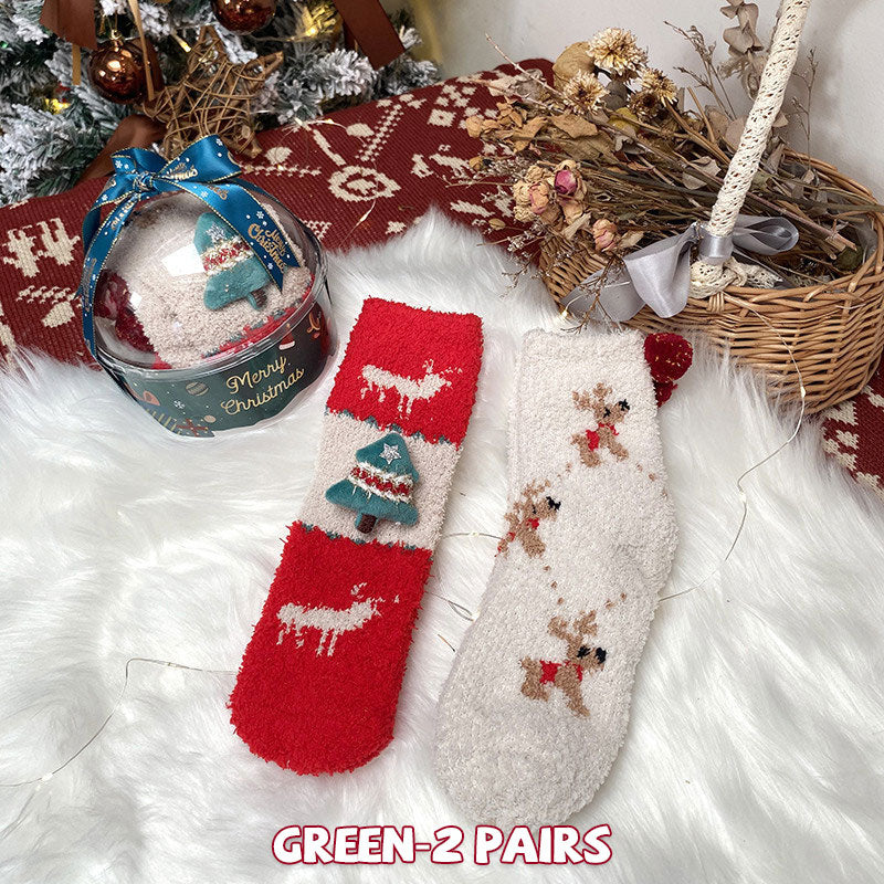 Cute Christmas Coral Fleece Socks