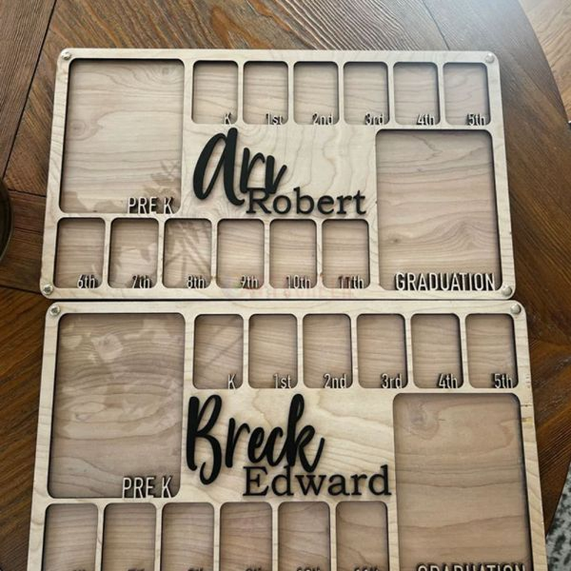 Wooden Child Growth Record Photo Frame