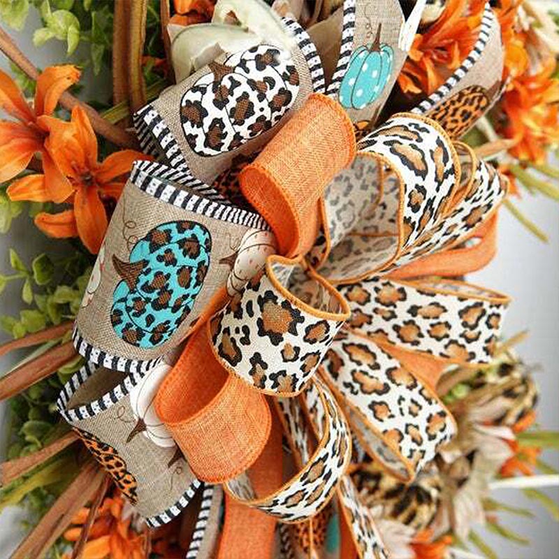 Harvest Festival Leopard Sunflower Wreath
