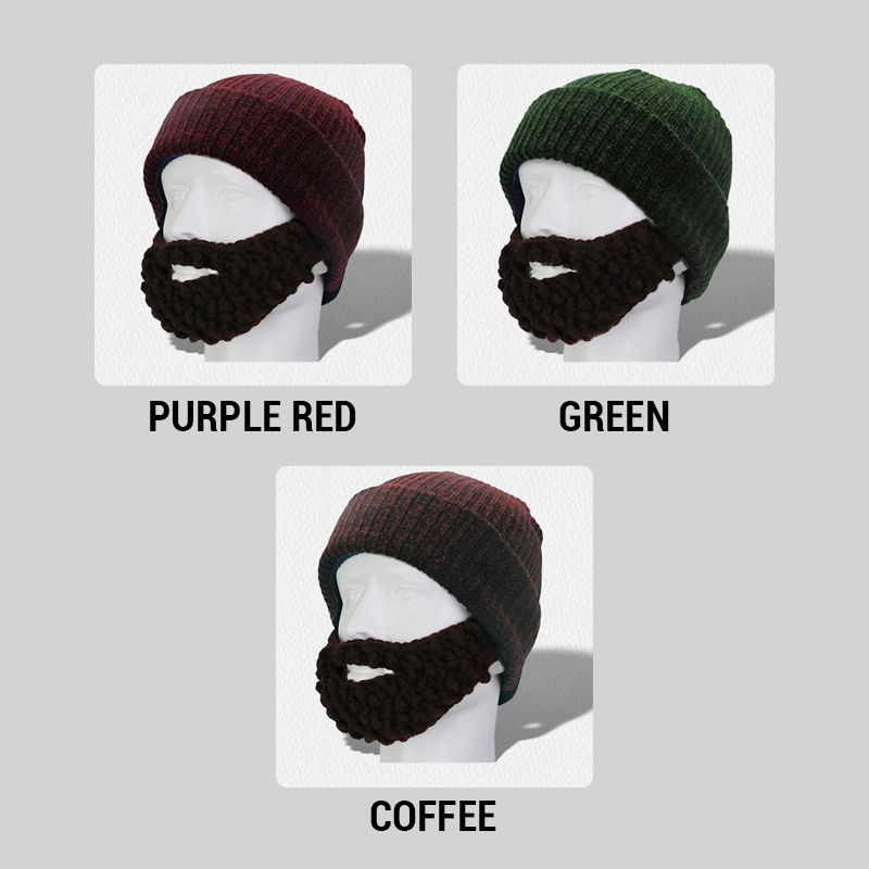 Quirky Bearded Knitted Hat