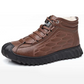 Antiskli skinnstøvler/Winter men's fleece warm floor boots