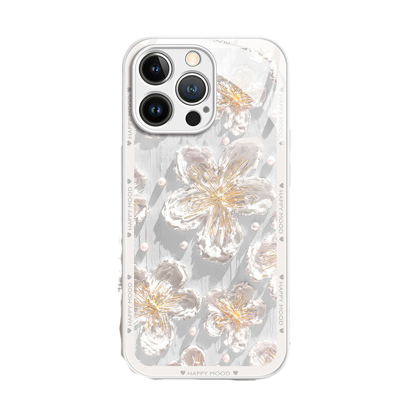 Liquid Glass Oil Painting Flower Mobile Phone Case
