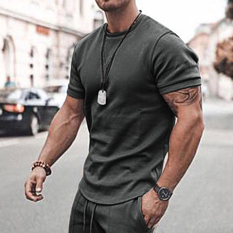 Men's Summer Short Sleeve Shorts Set