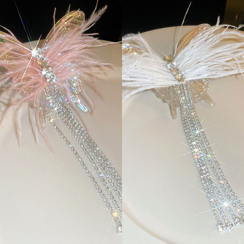Butterfly Feather Tassel Barrette