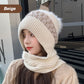 Gorro De Punto Con Bufanda Gruesa Y Cálida./knitted scarf hat