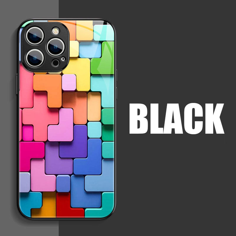 Colored Building Blocks Glass Phone Case