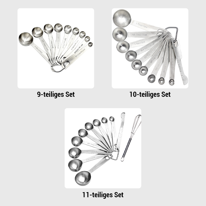 Messlöffelset aus Edelstahl/Stainless steel measuring spoon set