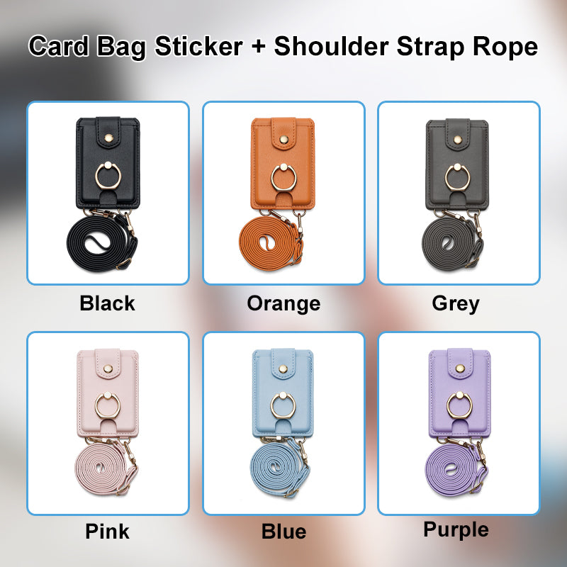 Mobile Phone Card Holder + Shoulder Strap Cord