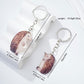 Simulated Wooden Couple Animal Key Ring Pendant
