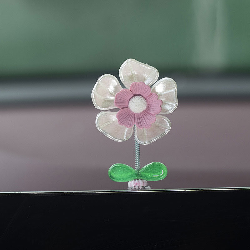 Car Center Console Shaking Head Flower Ornament（5 Pcs)