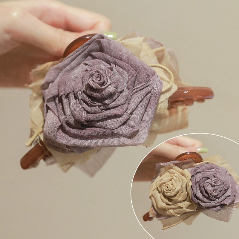 Fabric Dry Rose Hair Clip