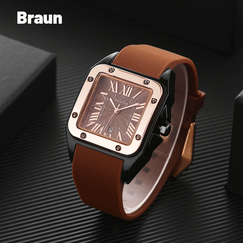 Römisches Quadrat Vintage Quarzuhr / Roman Square Vintage Quartz Watch