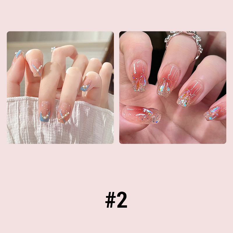 Glass Diamond Manicure Nails