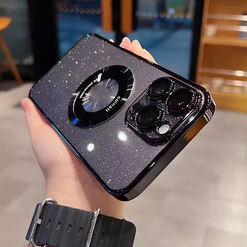 Electroplating Glitter Powder Magnetic Phone Case