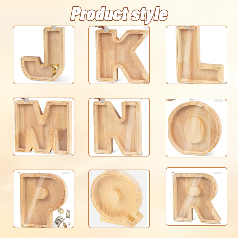 Wooden Letter Piggy Bank-Personalized Savings🌟