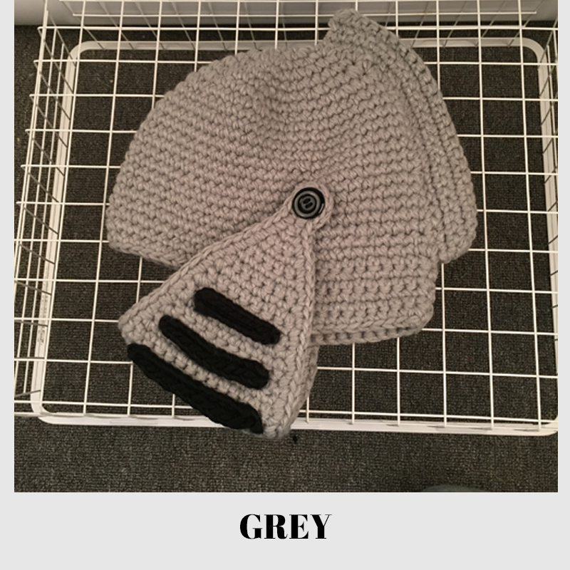 Handmade Knitted Knight Helmet Beanie