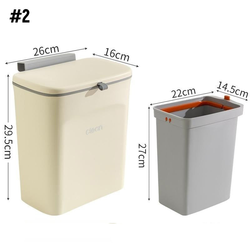 Kitchen Wall-Mounted Trash Can With Lid