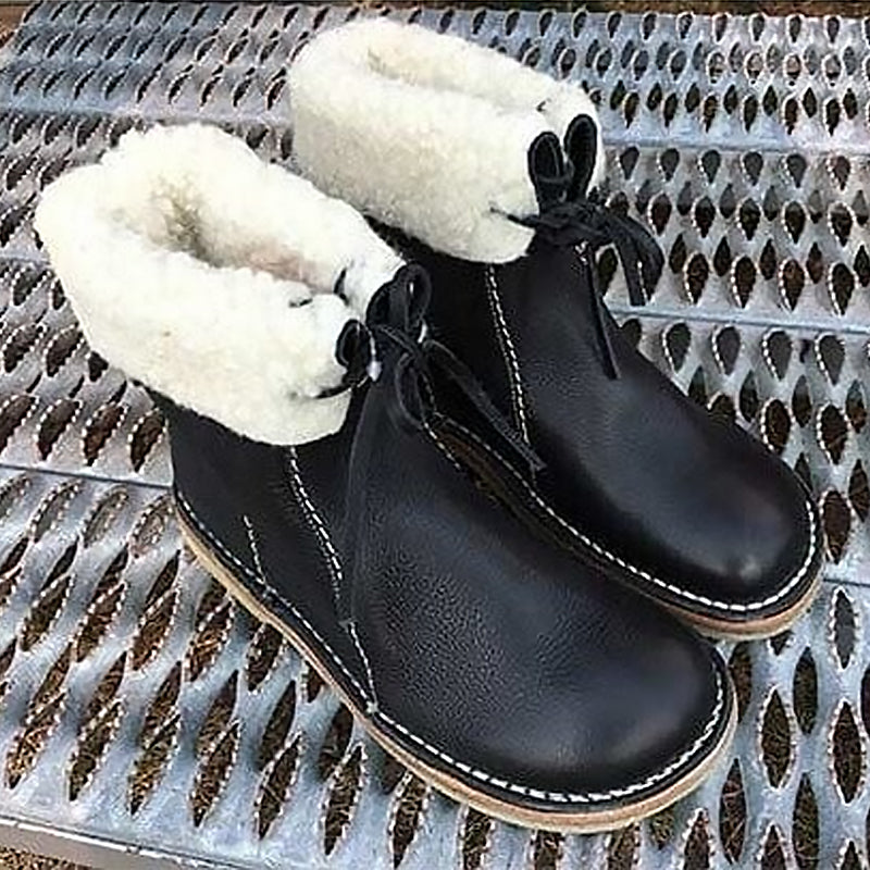 Vintage Buttery-Soft Waterproof Wool Lining Boots