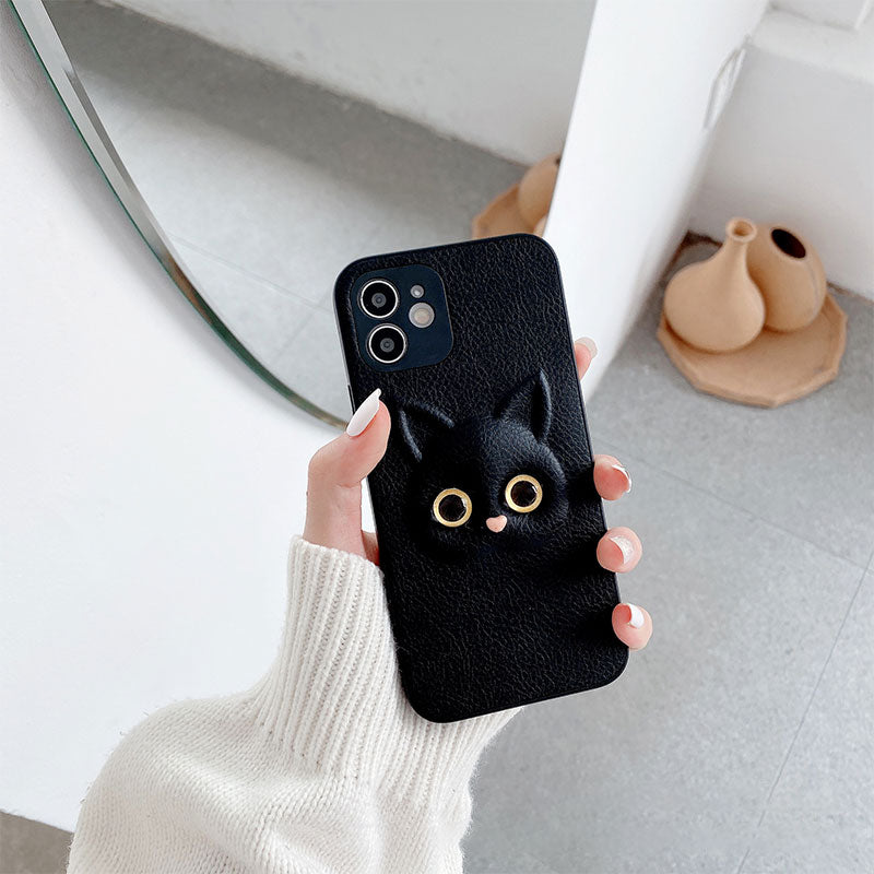 Different Pupil Black And White Cat Phone Case
