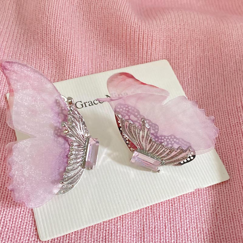 Butterfly Tassel Ear Clip Earrings
