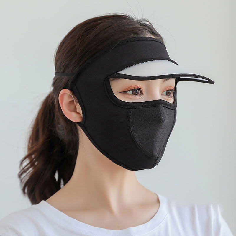 Sunscreen Mask With Brim Ice Silk Thin Sunshade Mask