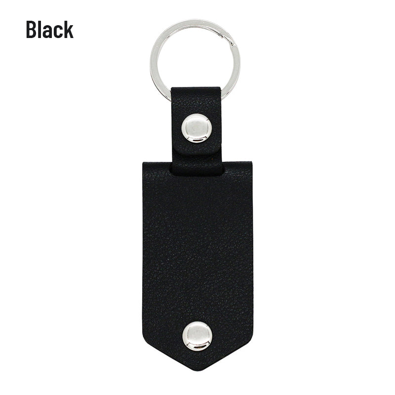 Custom Leather Photo Text Keychain Anniversary Gift For Couple