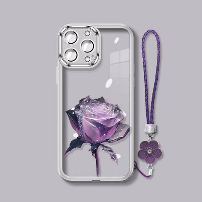 Purple Rose Transparent Phone Case