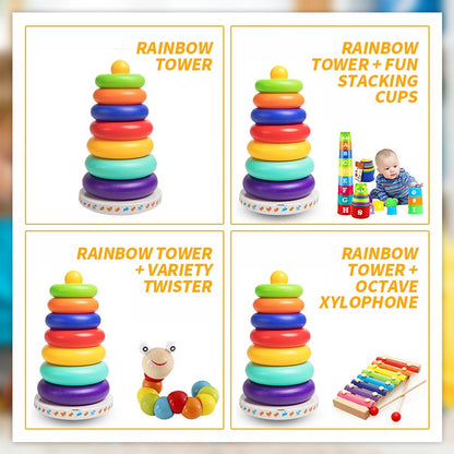 Children'S Jenga Le Educational Toy Rainbow Tower