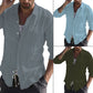Men's Pure Cotton Solid Color Long Sleeve Shirt