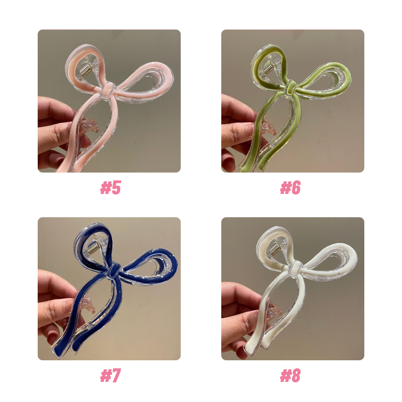 Colorful Metal Bow Cross Clip 🌈🎀