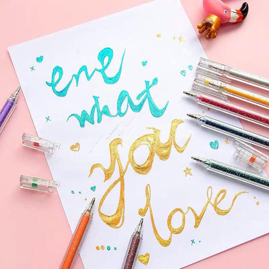 Bolígrafo De Gel Para Estudiantes Con Purpurina./fluorescent gel pen