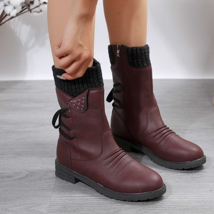 Comfortable Low Heel Mid-Calf Women's Boots