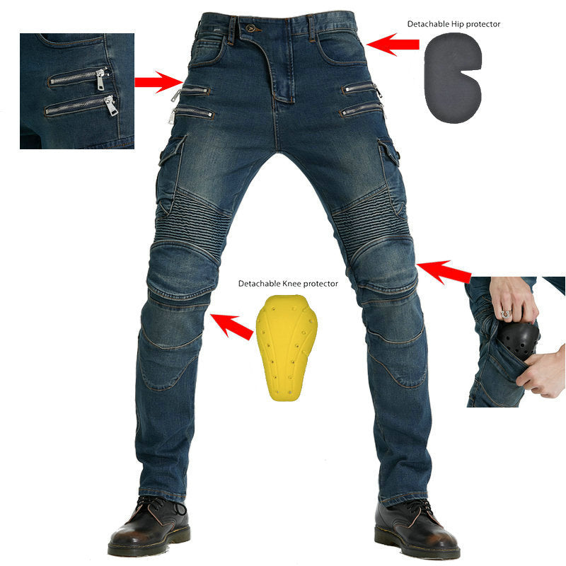 Cargo Multi Pocket Motorcycle Jeans