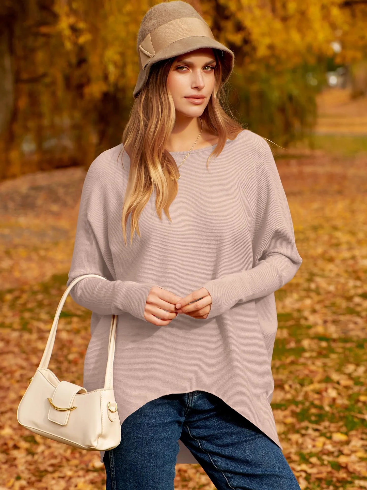 Women's Off Shoulder Long Sleeve Bat Sleeve