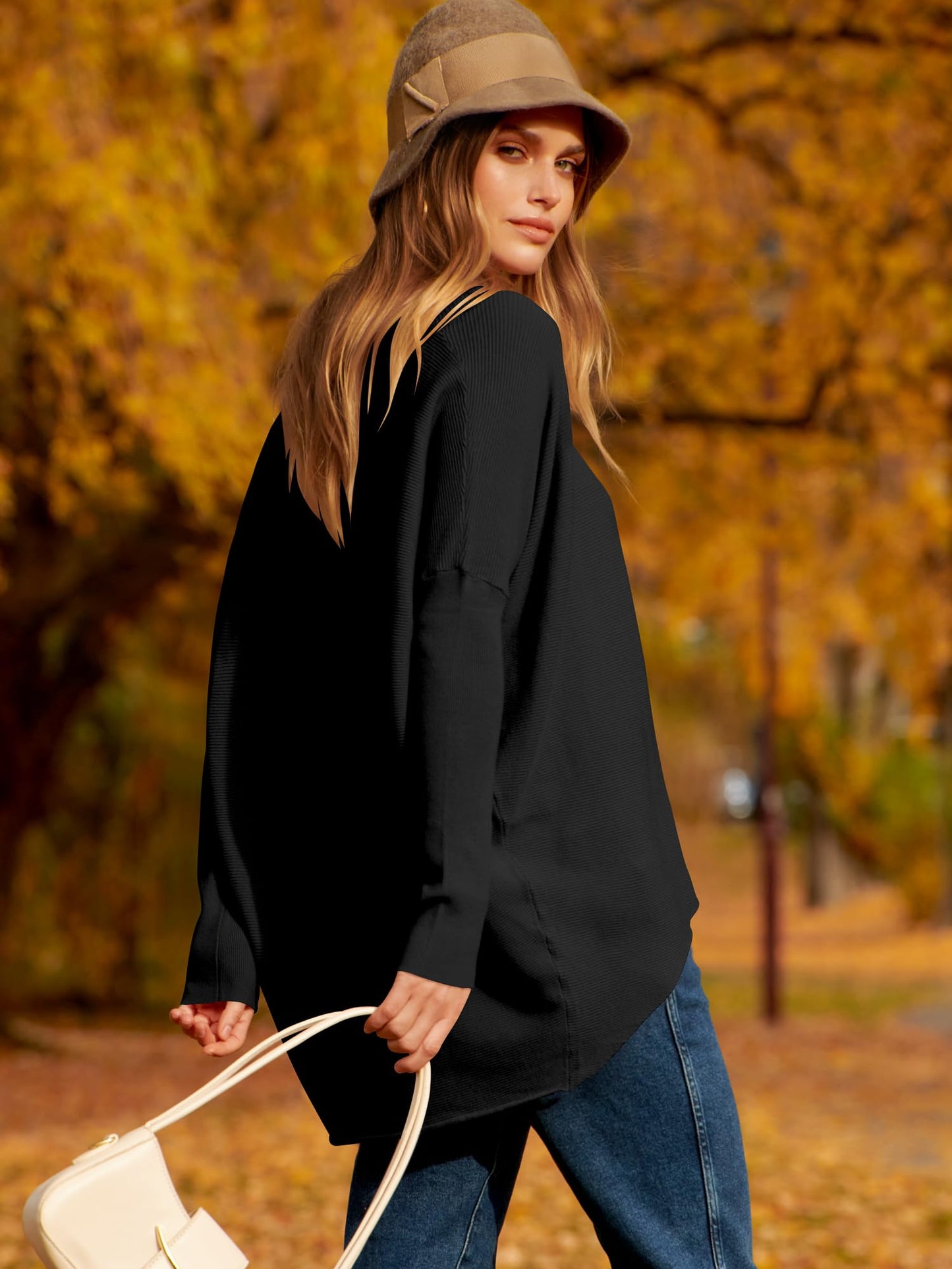 Women's Off Shoulder Long Sleeve Bat Sleeve