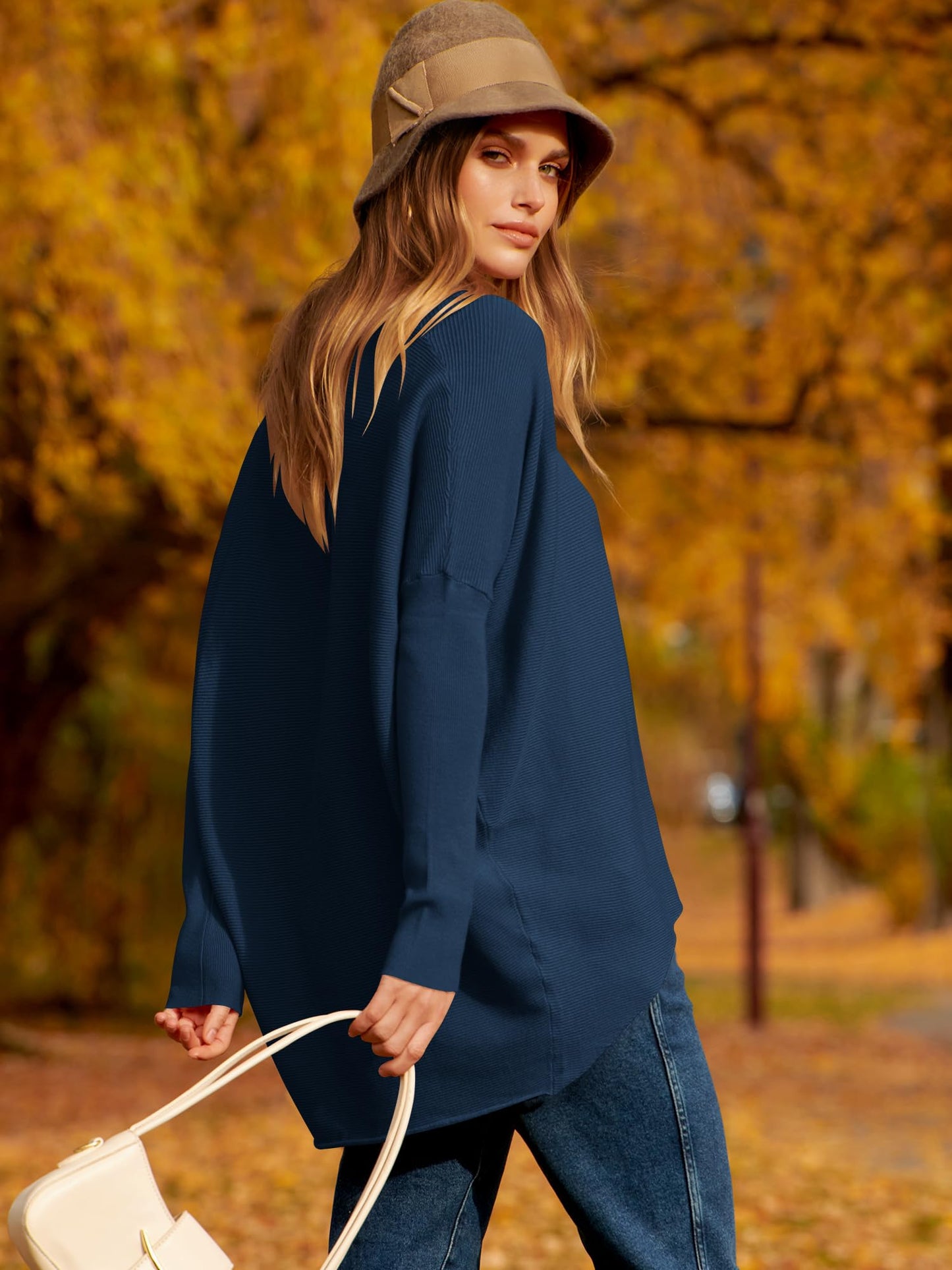 Women's Off Shoulder Long Sleeve Bat Sleeve