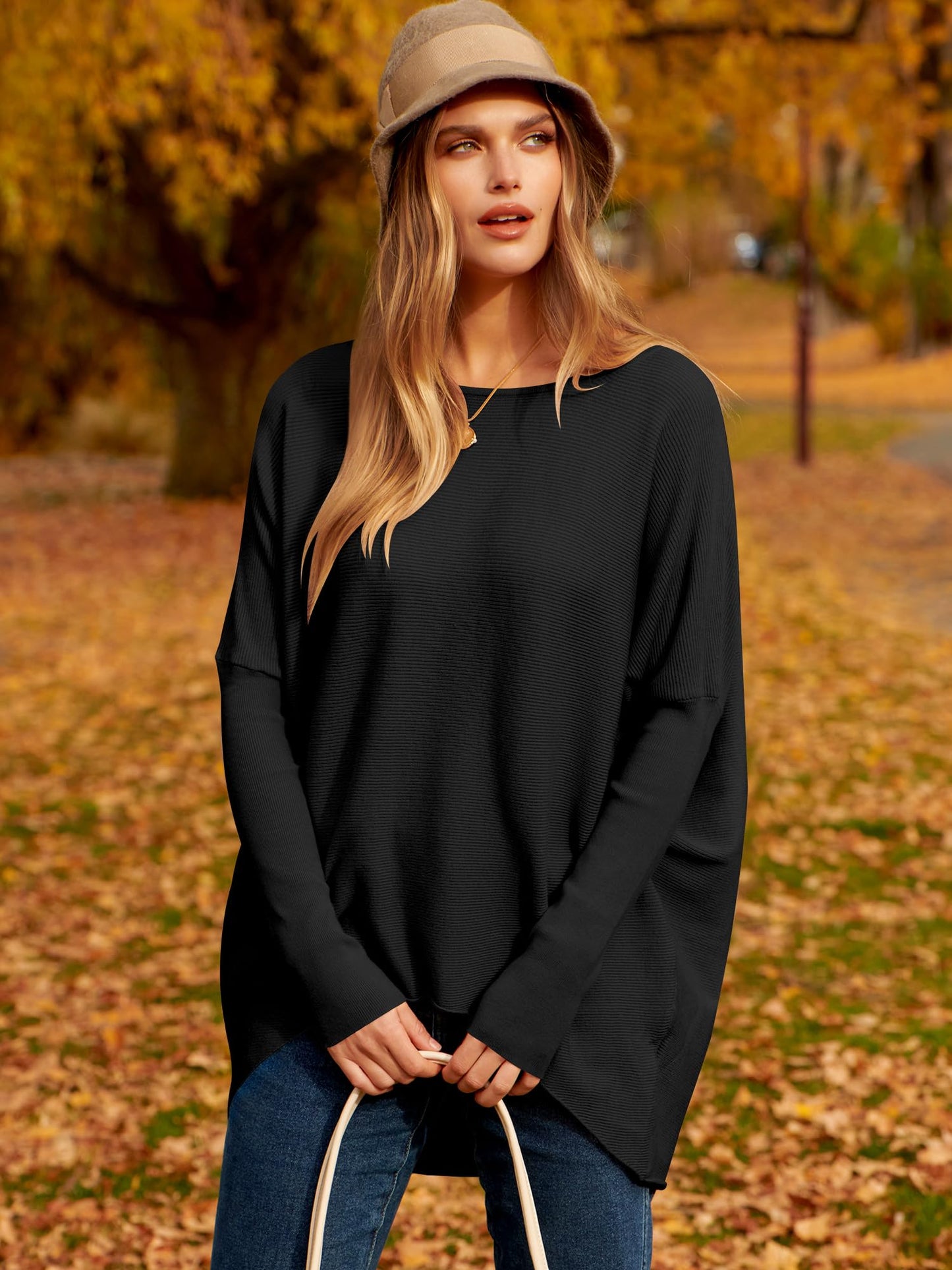 Women's Off Shoulder Long Sleeve Bat Sleeve