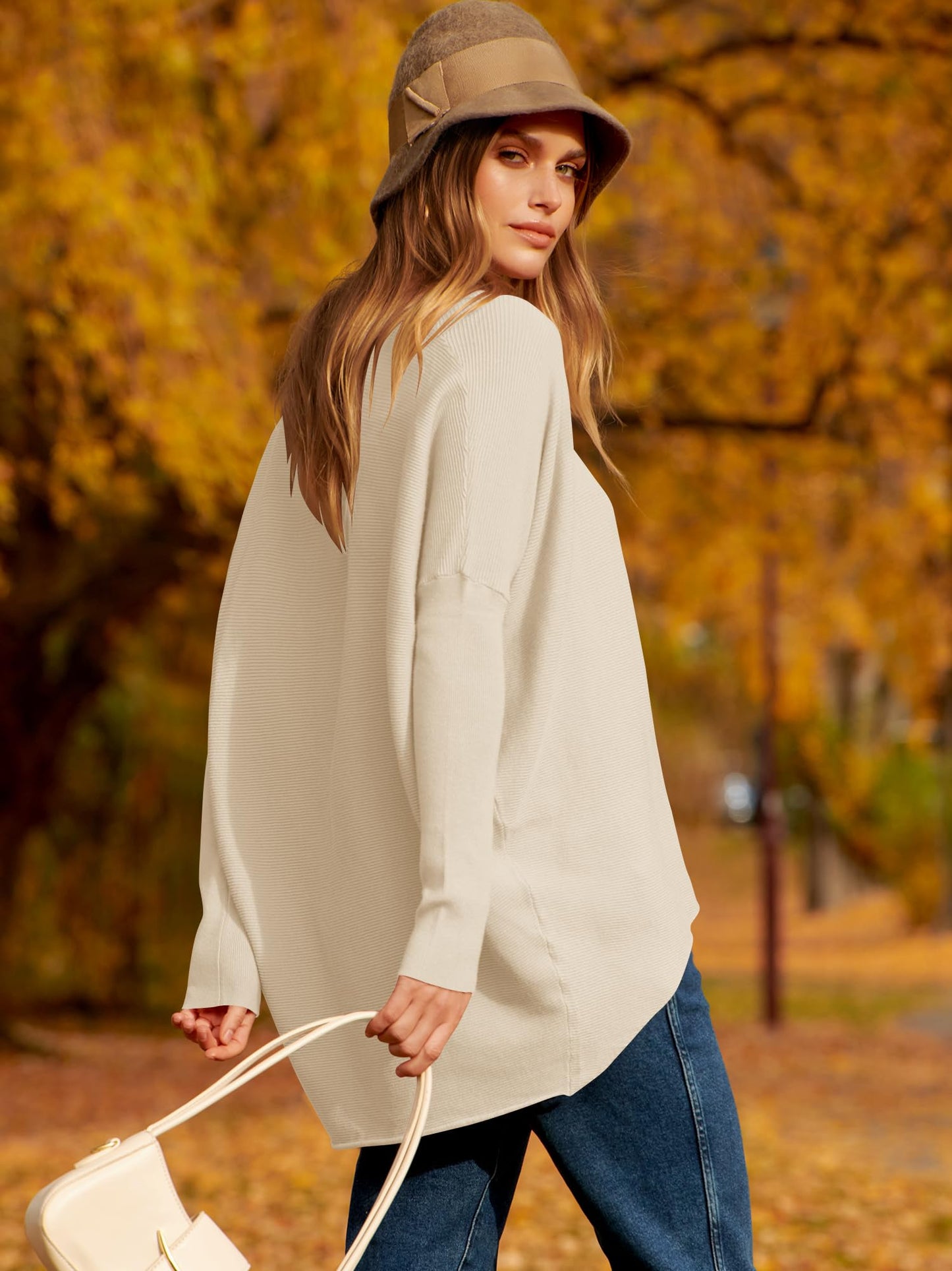 Women's Off Shoulder Long Sleeve Bat Sleeve