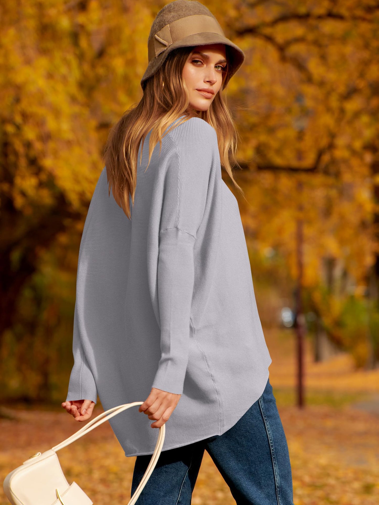 Women's Off Shoulder Long Sleeve Bat Sleeve