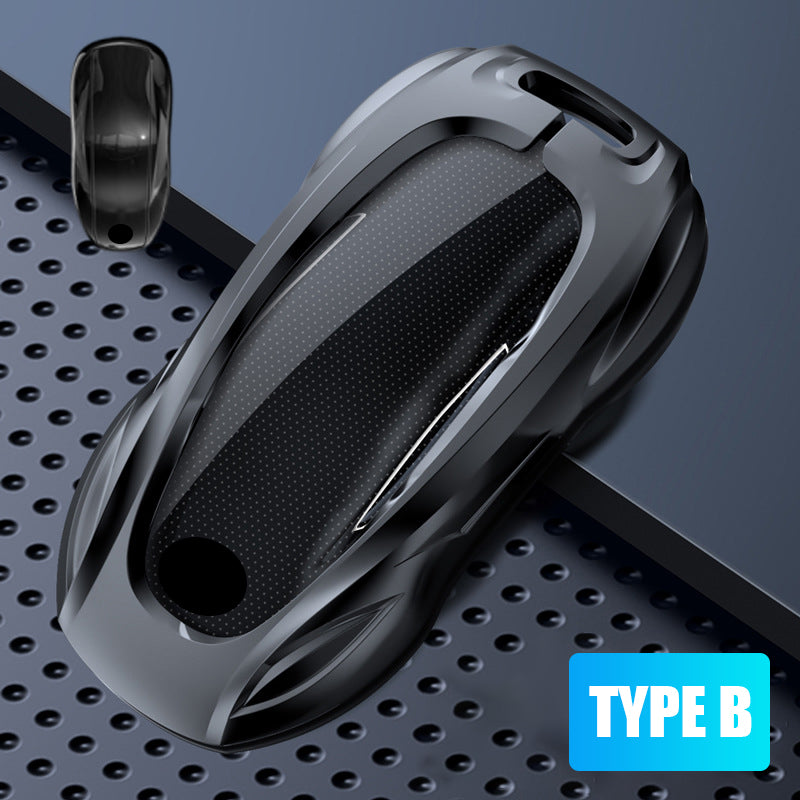 For Tesla Model 3/Y/S Car Metal Sports Car Key Case