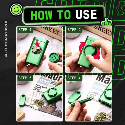 All-in-One Dugout Grinder Container - Green